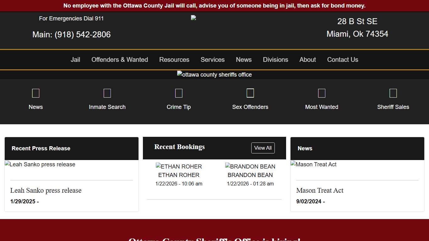 Ottawa County Sheriff's Office Ottawa OK